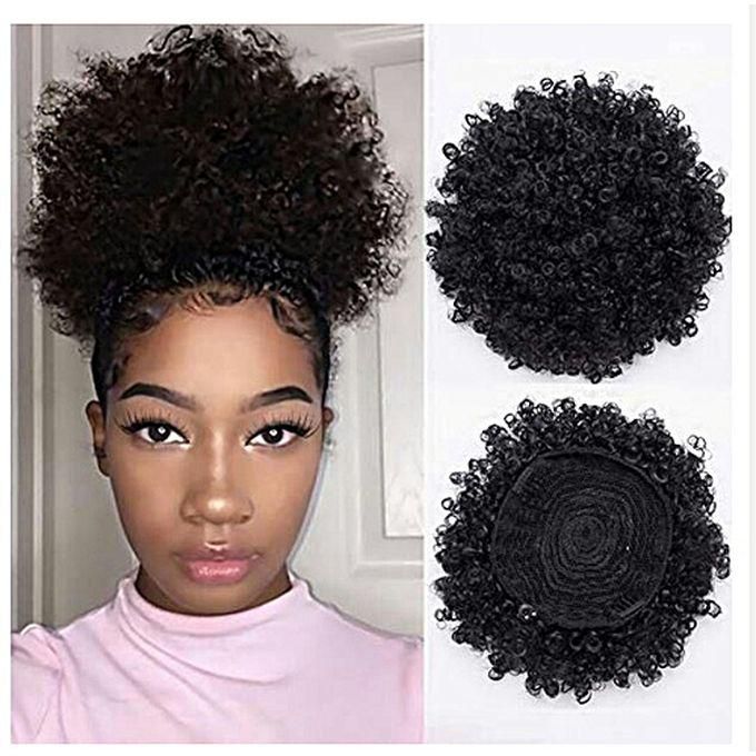Afro Hair Bun Extension Colour #1 black + FREE GIFT