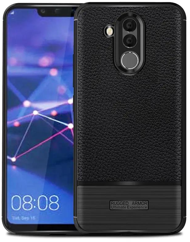 Case for Huawei Mate 20 lite Litchi Pattern Leather Rugged Shockproof Soft TPU Protective Case