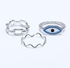 fluffy women accessories Open Eye Earing-Set Of Rings 3 Pcs Fluffy Women's Accessories-Silver