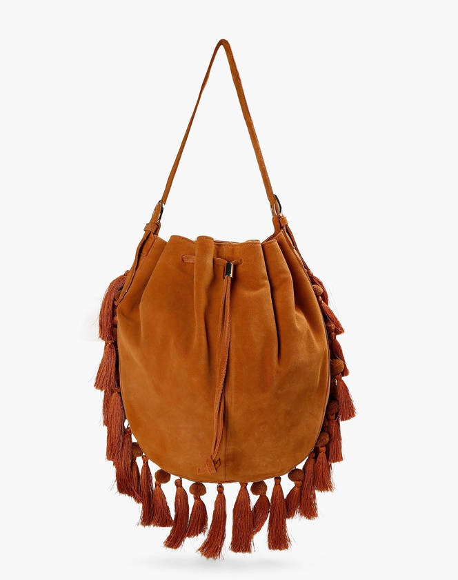 Brown Tassels Leather Bag