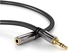 KabelDirekt – 6.1m – Headphone Extension Lead Cable, 3.5mm connectors (aux audio cable, male jack plug/female jack, practically unbreakable metal casing, perfect for headphones, black)