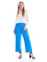 Solid Color Side Zip Fastening Straight Pants - Size: L (Blue)