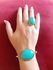 Handmade 2 Pieces / Set Women / Bracelet And Ring Fayrouz Stone Gold Jewelry