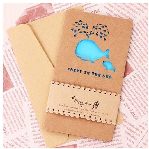 Universal Creative Hollow Kraft Paper Greeting Card Valentine 's Day Mother' S Day Personality Greeting Card Festive Greeting Card
