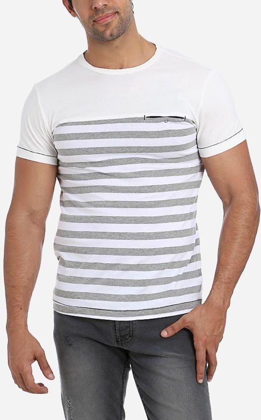 Ravin Chest Pocket T-Shirt - White & Grey