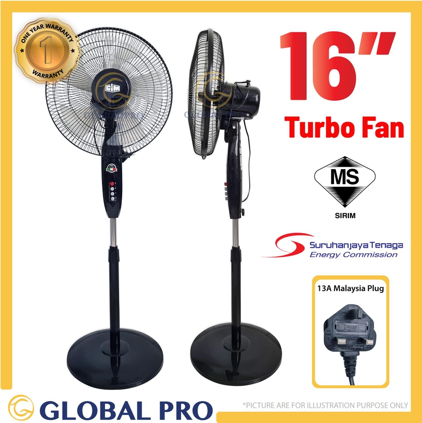 [SIRIM] GIM 50W 16"  5 Blades Turbo Stand Fan Floor Fan for Industrial