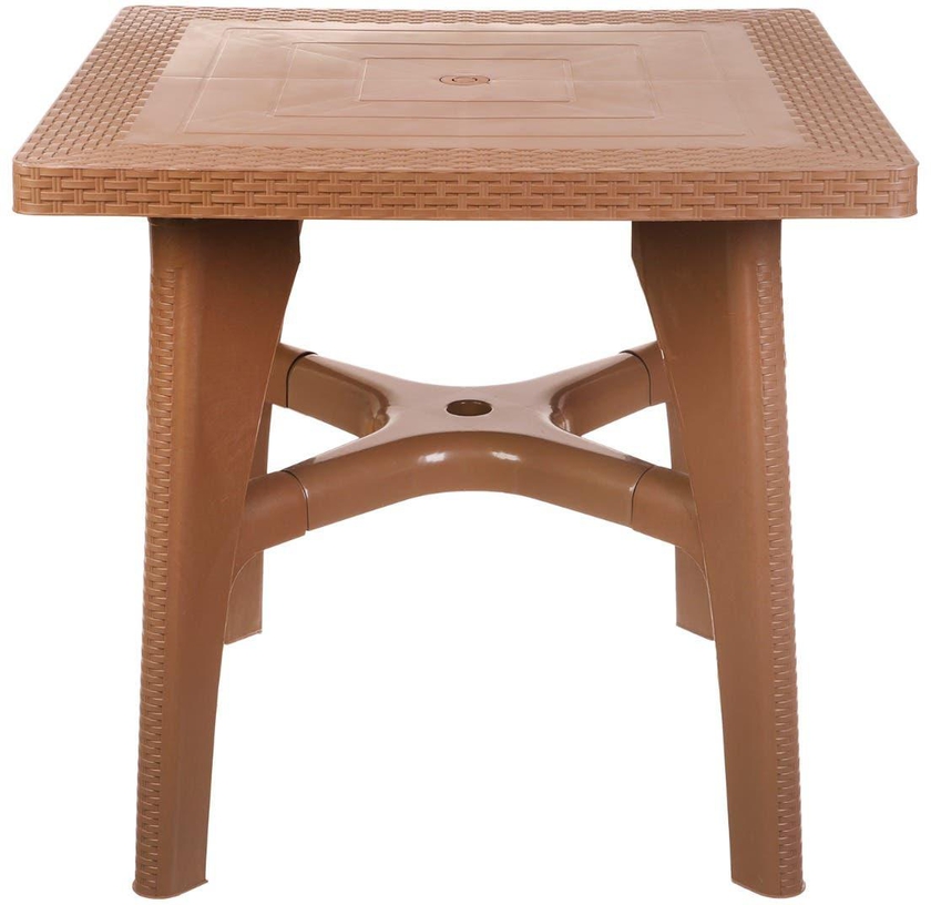 Square plastic table, 79×79×71 cm - Light Brown