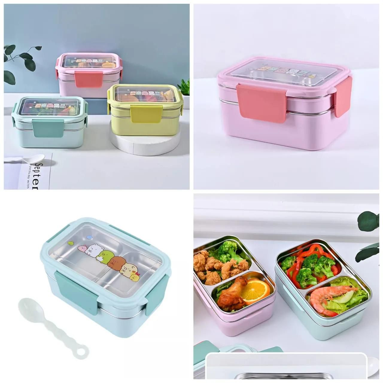 DOUBLE LAYERED CHILDREN STAINLESS STEEL LUNCH BOX