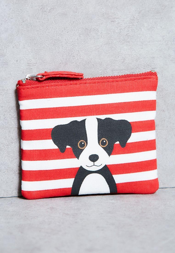 Red Cotton Dog Coin Purse