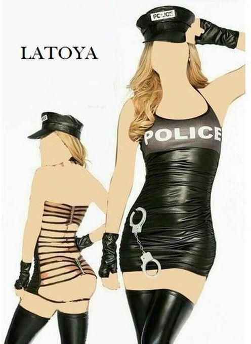 Police Costume Wear-6 Pieces - Black