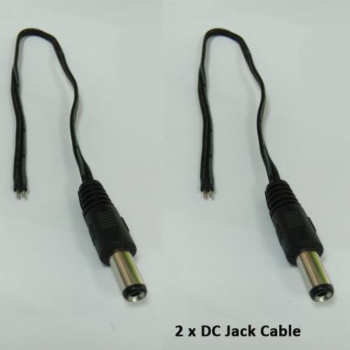 Ipohonline DC Jack Connector Cable For CCTV Camera 2 pcs (Black)
