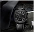 Men Solid Leather Wristwatch - Black
