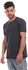 Izor Buttoned Short Sleeves Cotton T-Shirt - Dark Grey