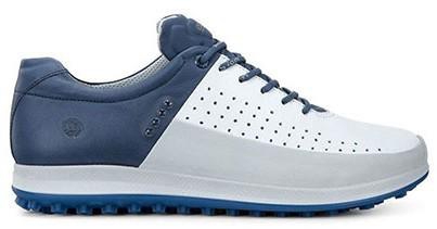 ECCO Men's Biom Hybrid 2 Golf Shoes - Concrete / White / Denim Blue