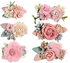 Flower Hair Clip Set for Baby Girls, 6Pcs Delicate Floral Barrettes Hair Care Hair Bands Accessories Bows Hemming Clip for Newborn Infant Baby Toddles Teen Girl Gifts (Six Flower Style)