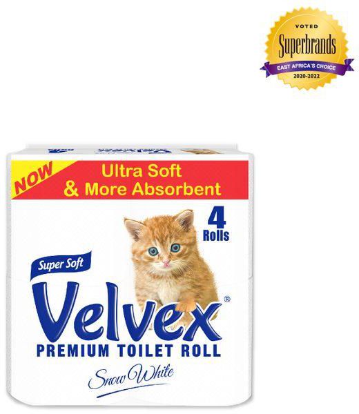 Velvex Toilet Paper White 4 Pack Unwrapped