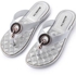 Embellished Detail Flat Sandals Silver