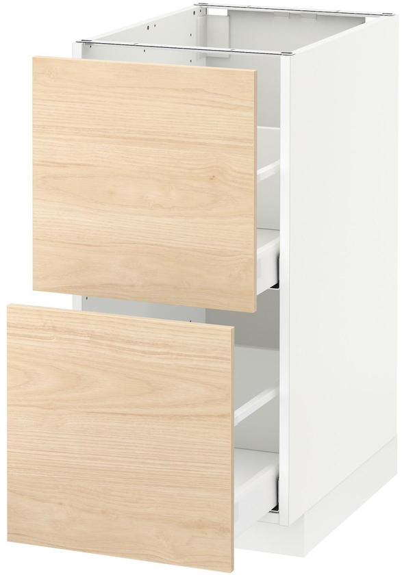 METOD / MAXIMERA Base cb 2 fronts/2 high drawers - white/Askersund light ash effect 40x60 cm