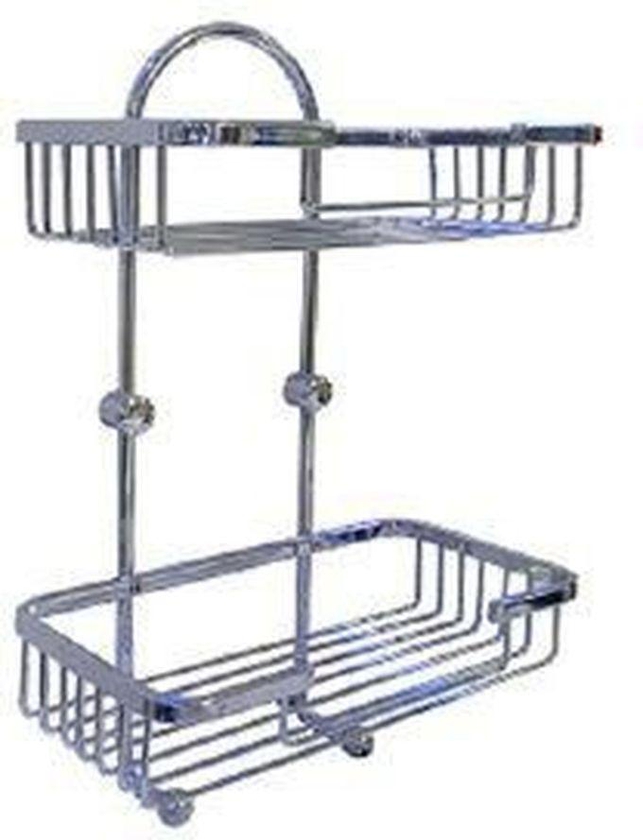 2 Steps Tier Bathroom/ Kitchen Soap Dish Stainless Basket Soap Dish Holder Rack Shelf