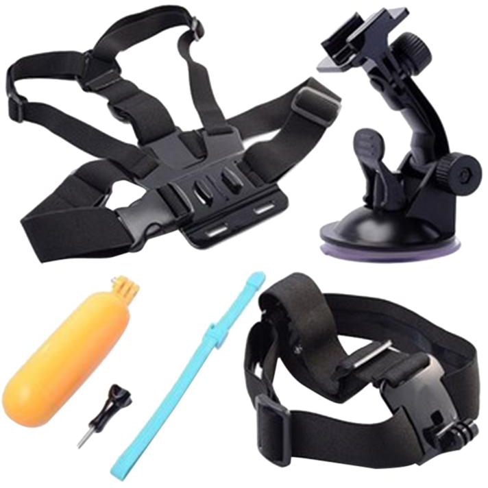 Ozone 4 in 1 Accessory Kit for GoPro Hero4 Hero3 - Car Suction Cup, Head Strap, Chest Strap, Floaty Bobber