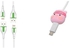 Ldnio Set Of 2 Pieces Of Ls571 Lightning To Usb A Mobile Phone Fast Charging Data Cable 1M - White + Silicone Cable Protector With Fitting Pig Design To Protect Charger Cable - Multi Color