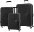 American Tourister, Curio, Set Of 3Pc Luggage Trolley Case, Size 22/27/31 Inch, Black
