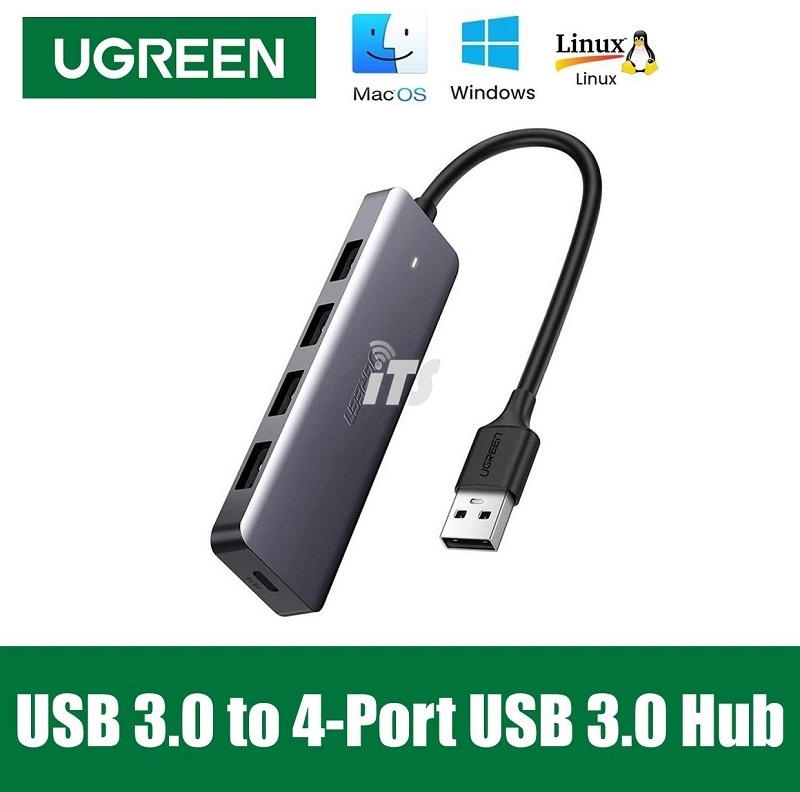 UGREEN USB 3.0 to 4-Port USB 3.0 Hub with USB-C Power Port (50985)