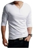 Sunweb V-Neck Long Sleeve Casual T-Shirt Tops ( White )