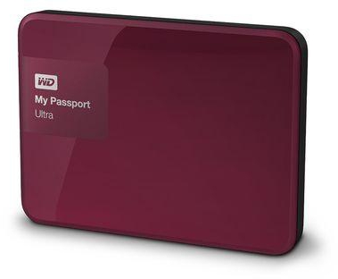 WD My Passport Ultra Premium Portable Hard Drive 2 TB, Berry