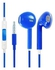 In-Ear Wired Headphones With Mic Blue