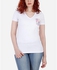 Ultimate Fashion Wear Retro Pattern Cotton V-Neck T-Shirt - White