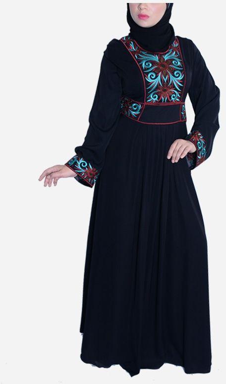 Mayada Fashion Tafareeh Terkwaz Abaya - Black