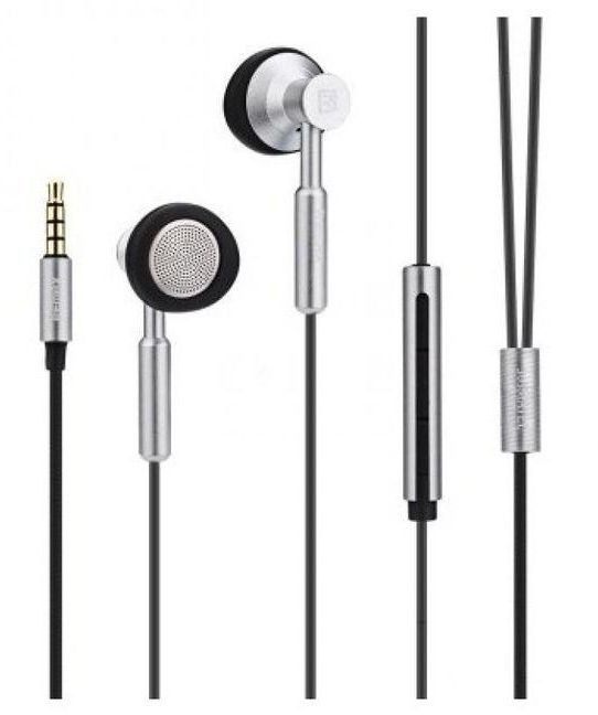 Remax 305M 3.5mm Full Metal Earphone With Smart Wire Control & Mic - Silver