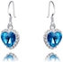 Crystals Heart of Ocean Style Adorned Diamonds Drop Earrings 36735