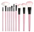 10-Piece Makeup Brush Set Pink/Black/White