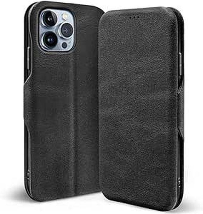 Next Store Compatible With IPhone 14 Pro Case Durable Anti-Scratch (Soft Flexible PU Leather) Leather Case (Black)