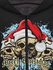 Gothic Christmas Hat Skulls Paint Splatter Print Zip Up Pockets Fleece Lining Drawstring Hoodie For Men - 7xl