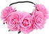 Artificial Flower Pattern Elastic Headband Pink