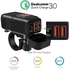 Motorcycle USB Phone Charger, Waterproof 6.8A Motorcycle Charger SAE to USB Car Charger Adapter, Dual USB Fast Charger and 12V Voltmeter with Independent On/Off Power Switch for Phone, Tablet, etc