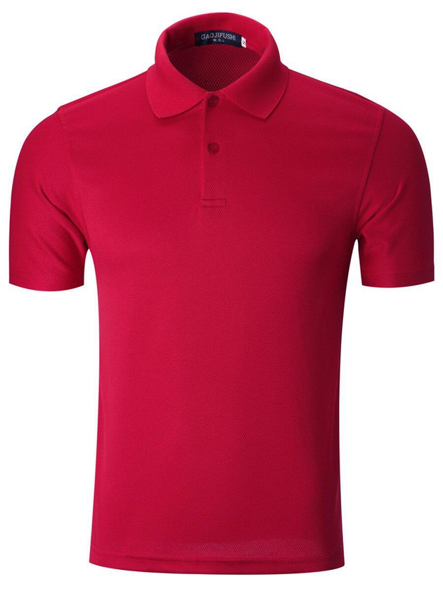 Men's Polo Shirt Turn Down Collar Short Sleeve Solid Color Breathable Quick-drying Top