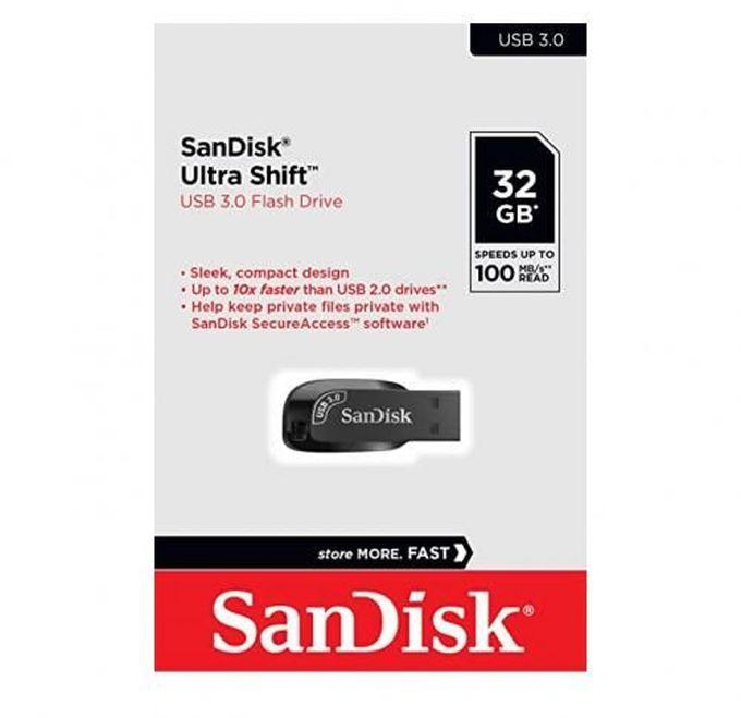 Sandisk فلاش ميموري سانديسك الترا شيفت سعة 32 جيجا بايت بمنفذ USB 3.0-اسود