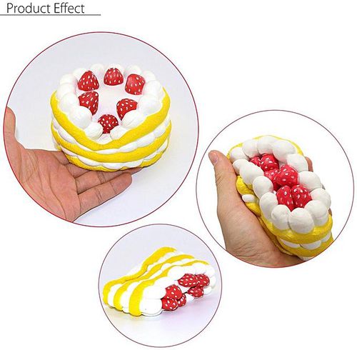 Toyvian Soft Colossal Round Cake Super Slow Rising profumato pane spremere Toy Gift Bright Red 