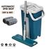 Mop Bucket With Flat Mop Suitable For All Types Of Smooth Floors. Dark Blue.