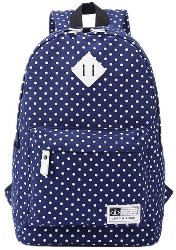 Canvas Backpack fashion casual Student Backpack letter wave point bag