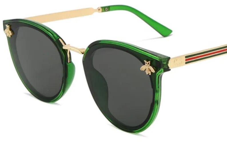 Brand Women's Sunglasses Oval Metal Frame Little Bee Men's Sunglasses UV400 Classic Retro Brand Sport  Glasses
