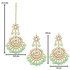 I Jewels Indian Bollywood Gold Plated Beaded Ethnic Stylish Party Wear Earring Set with Maang Tikka for Women (TE7058)