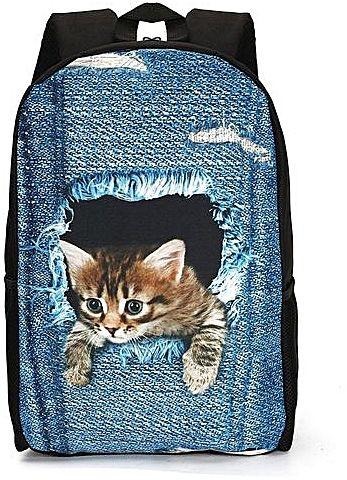 Universal Girls Boys Funny 3D Dog Cat School Bag Backpack Satchel Bookbag Travel Rucksack