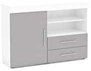 Birlea, Edgeware 1 Door 2 Drawer Sideboard, White & Grey
