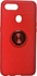 Autofocus جراب خلفي أحمر اللون بمسند للسند حلقة مغناطيسية لامعة لهاتف أوبو إف 9 / ريلمي 2 برو / إيه 12 أحمر اللون f9 / realme 2 pro / a12