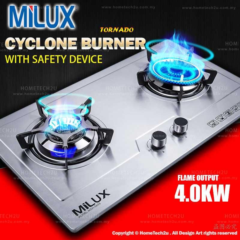 Milux Built-In Gas Stove Hob Stove Fully Stainless Steel Body (Silver)